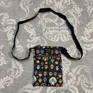 Loungefly Pixar Coco Crossbody Bag Womens Small Black Sugar Skull Floral